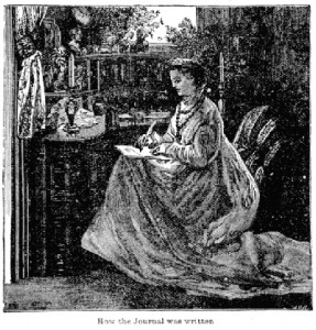 This Public Domain image is of Anna Brassey (1839-1887). She was an English traveller and writer. Her bestselling book, "A Voyage in the Sunbeam, our Home on the Ocean for Eleven Months" was published in 1878 and included this illustration.